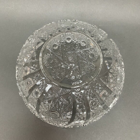 Vintage Imperial Glass Clear Large Bowl Daisy & Button Sawtooth Edge - Picture 5 of 8
